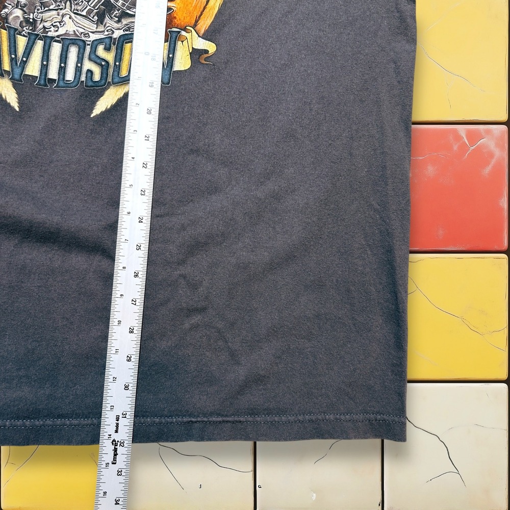 VTG Harley Davidson V-Twin Flame Shirt Y2K Men Gray 3XL‎ Eagle Biker Grunge Tee - Picture 3 of 14